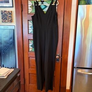 long tall sally Black V-Neck Wide-Leg Jumpsuit with elegant straps